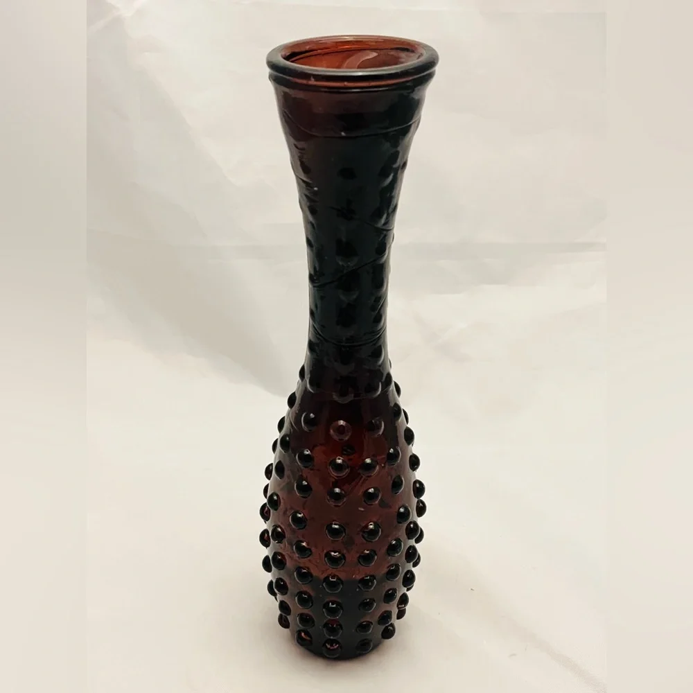 Mid-Century Amethyst Hobnail Bud Vase, Vintage, EUC